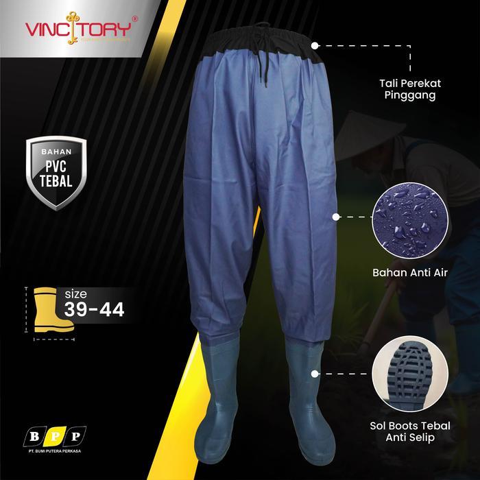 Sepatu Boots Karet Celana Petani Sawah Panjang Celana Safety Wader Pants Anti Air VINCITORY 2737