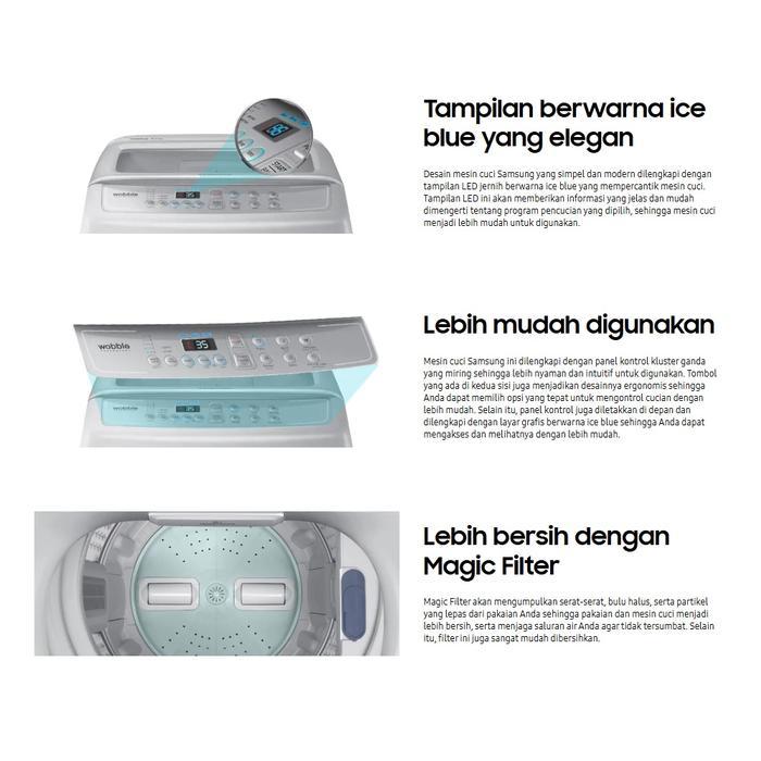MESIN CUCI 1 TABUNG SAMSUNG WA80H4200 8 KG WOBBLE TECHNOLOGY