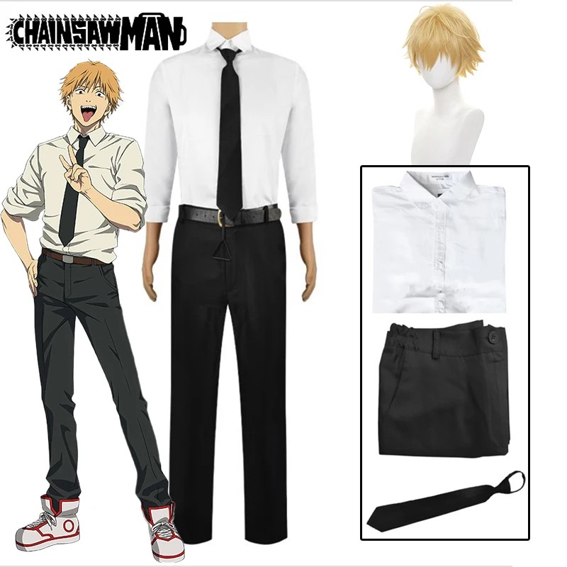 Denji Cosplay Anime Chainsaw Man Denji Cosplay Costume Wig Pants Shirt Public Safety Devil Hunter