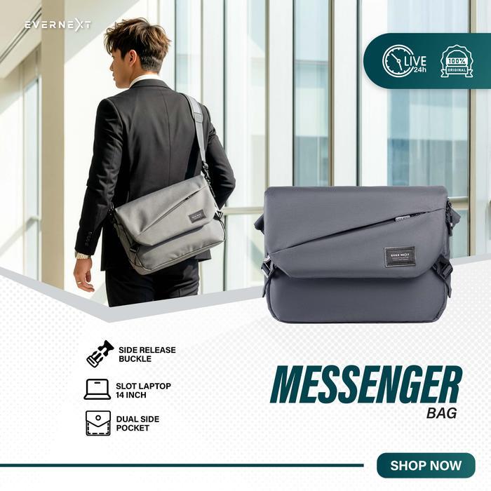 Aerostreet - Evernext Tas Selempang Pria Tas Laptop 13" Messenger Bag Pria Sling Bag Pria Tas Bahu
