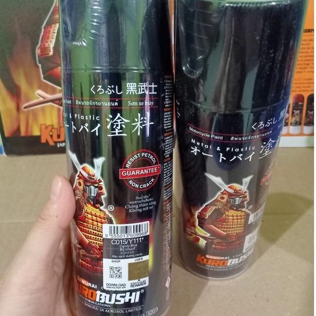 New Samurai Paint Kurobushi Cat Semprot Pilox Pilok Candytone Biru / Candy Blue (Y111*) 400Ml Co