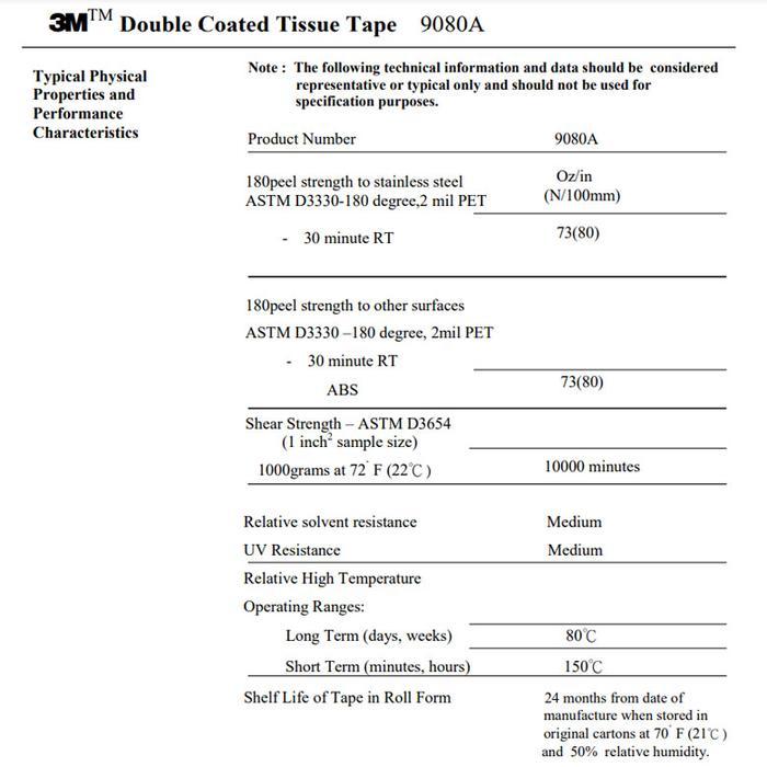3M Double Tape 25Mm 50Mm X 50 M, 9080A Tisu Tissue Tissu