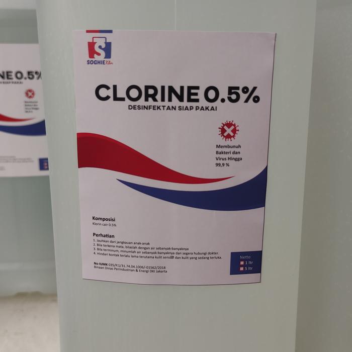 Terbaru Klorin Cair Disinfektan 0,5% Isi 5 Liter