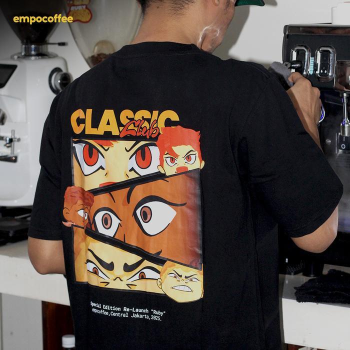 ASLI ESSENTIAL T-SHIRT Ru Classic Kaos Essential Pria Wanita Warna Hitam Empo Coffee Roastery (Fine