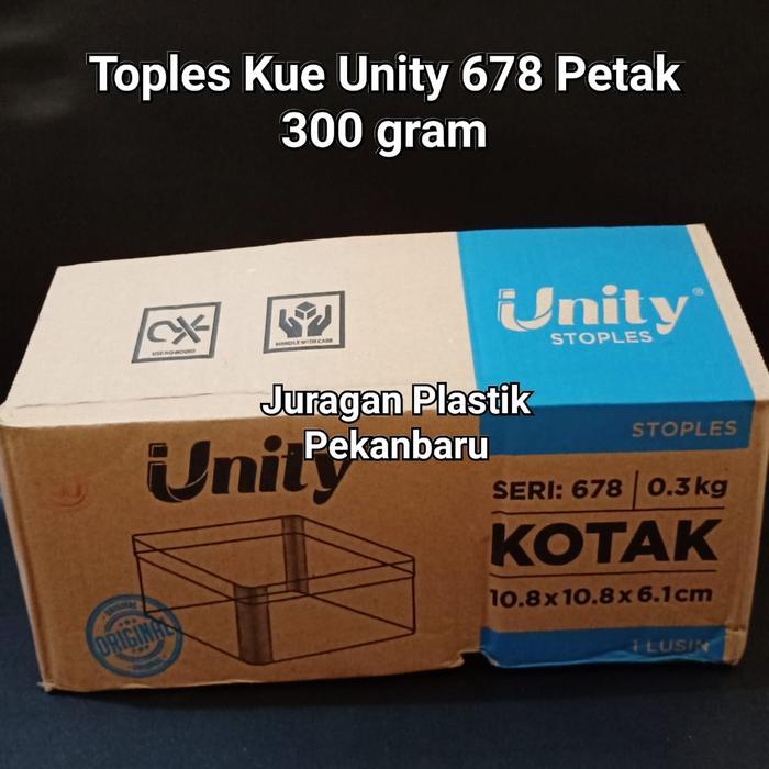 DISKON Toples Kue Stoples Unity - 678 Petak isi 1 Lusin 300 gram Dessert Box Persegi Stoples Lebaran