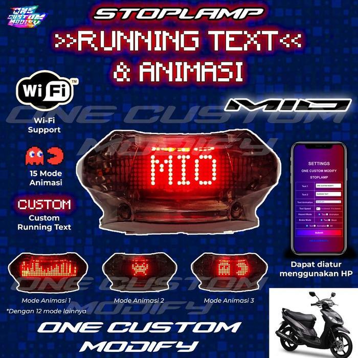 READY Stoplamp Running Text Animasi Mio Sporty Lampu LED Rem Belakang Modifikasi Variasi Motor