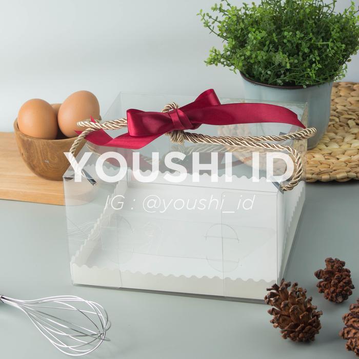 JTTOP" DUS KUE TART MIKA/BOX KUE TART MIKA/CAKE BOX DUS PUDDING TRANSPARAN