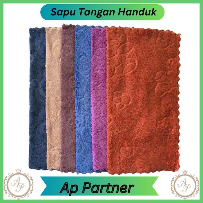 6 Pcs Sapu Tangan Handuk Polos Murah Pria Wanita Selampek Handuk Muka Premium