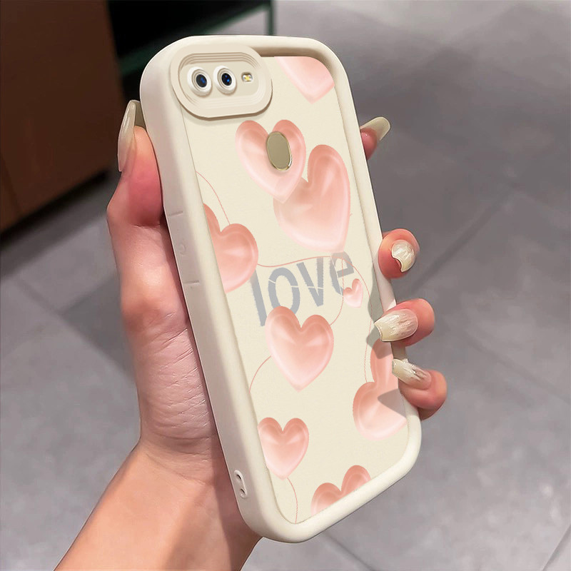 Casing Hp Untuk OPPO A7 OPPO A5s OPPO A12 OPPO A12S A11k Case Hati berwarna oranye muda manis Kasing