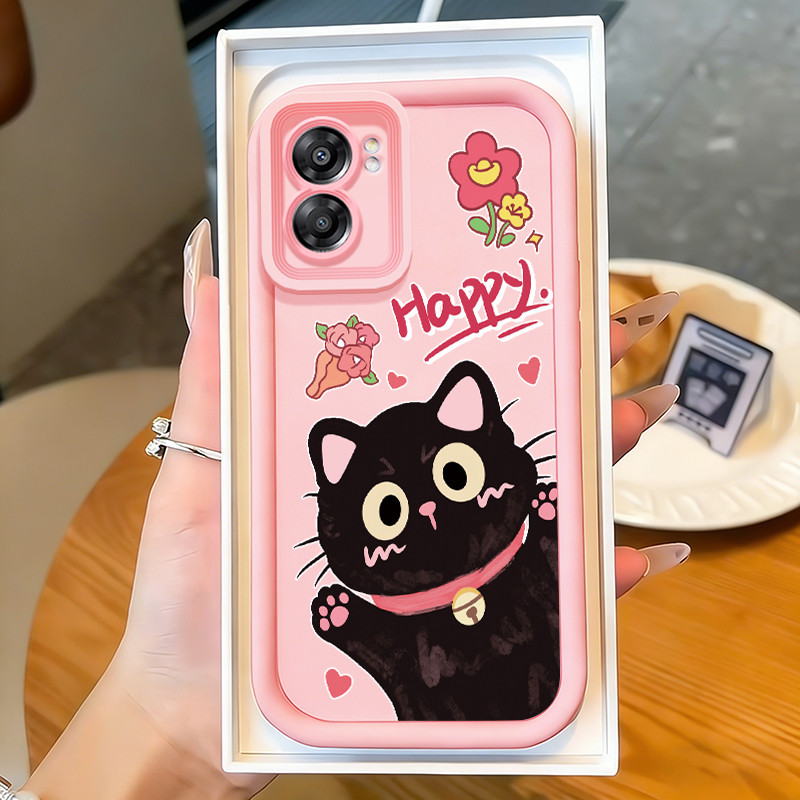 Casing Hp untuk OPPO A57 2022 A77 2022 A57s A57e A77s A57 5G A77 5G A56S 5G Case Kucing hitam yang l
