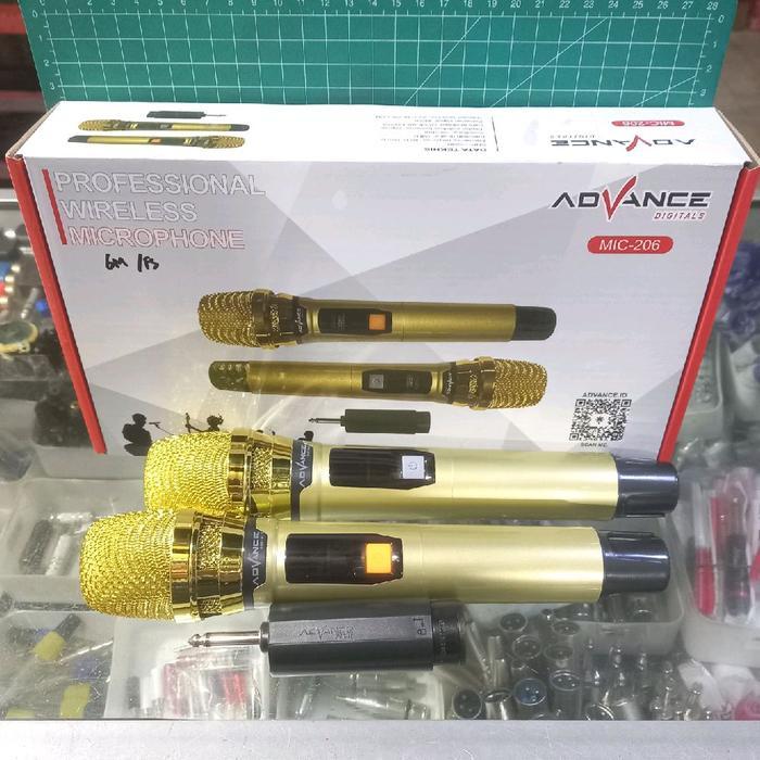 Mic Microphone ADVANCE 206 Wireless Karoke Double Tanpa Kabel