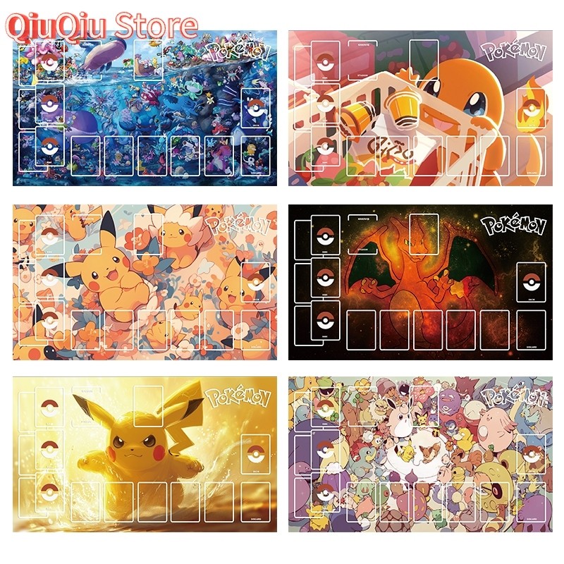 PTCG Pokemon Iono Rosa Eevee Snorlax Animation Characters Single Table Mat Battle Pad Classics Anime