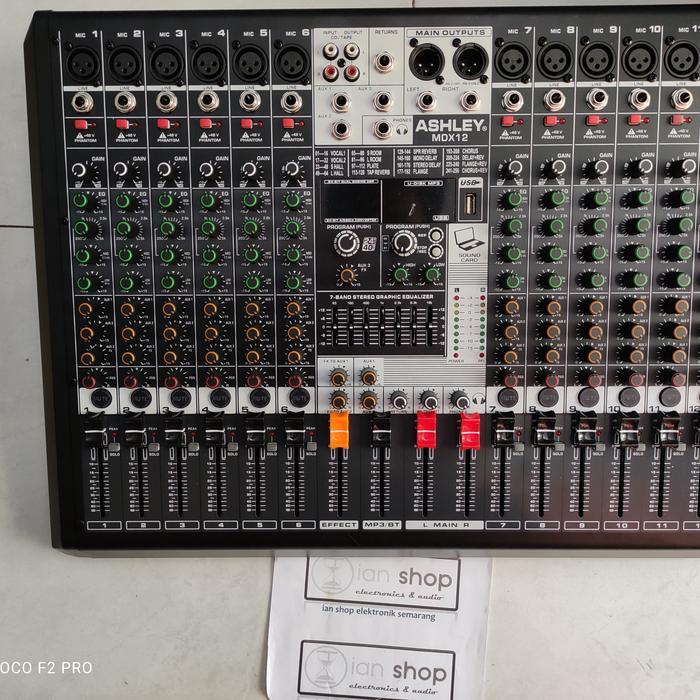Mixer Audio ASHLEY MDX12 12 Chanel Efek Reverb 256 Pilihan