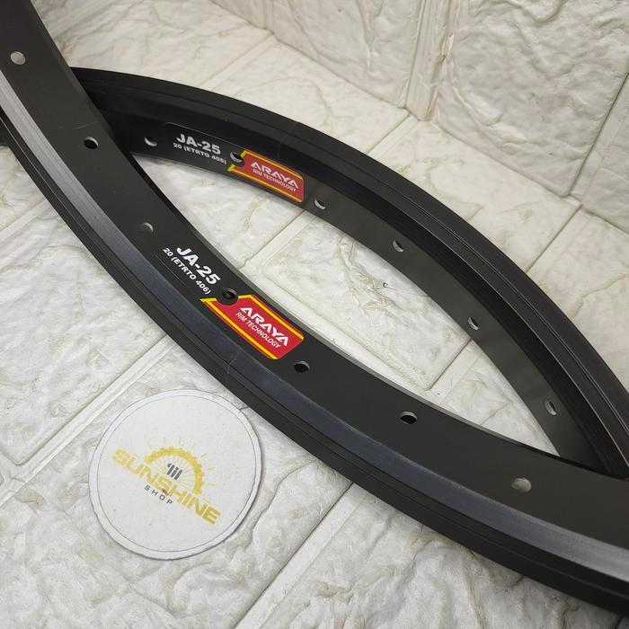 Rims Velg BMX 20 Murni ARAYA JA25 Rim Lubang 36H TAPAK LEBAR Alloy Single Wall Ada ke Line Valve AV