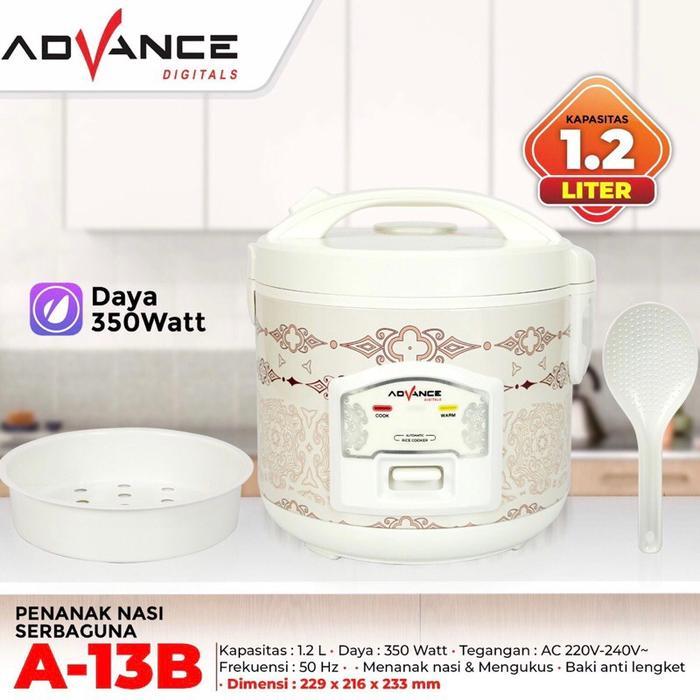 Advance A13-B Rice Cooker Magic Com Advance 1,2 Liter Penanak Nasi 350 Watt A/B