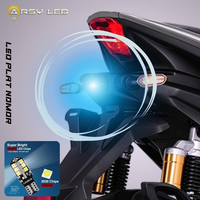 "New" ARSY LED Lampu Plat Nomor Motor Beat Vario Nmax Aerox Matic Kendaraan Car
