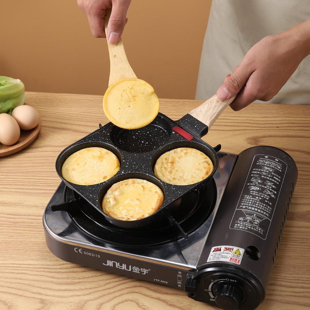 Medical Stone Four-hole Omelette Pot Household Non-stick Flats-bottomed Egg Dumpling Pot Breakfast