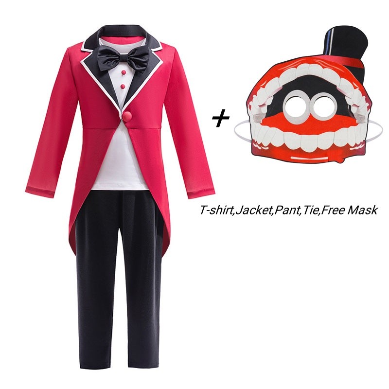 The Amazing Digital Circus Kids Cosplay Costume Queen Costume Clown 3Pcs Outfits Digital Pomni Role