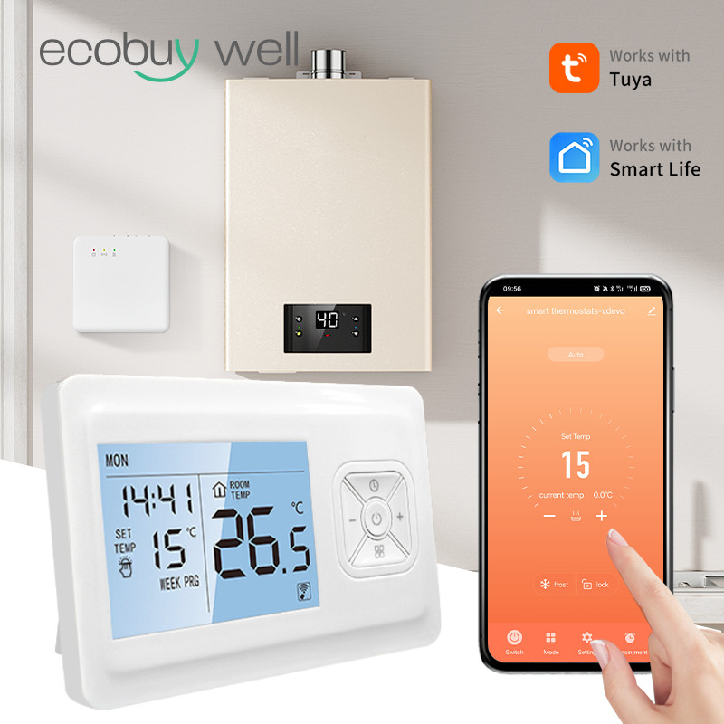 Tuya Smart Wifi Boiler Thermostat Wifi Battery Operated Thermostat Gas Boiler Wireless Room