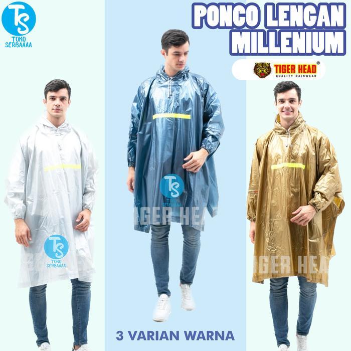 Jas Hujan Mantel Raincoat Ponco Lengan Millenium Unisex Tiger Head