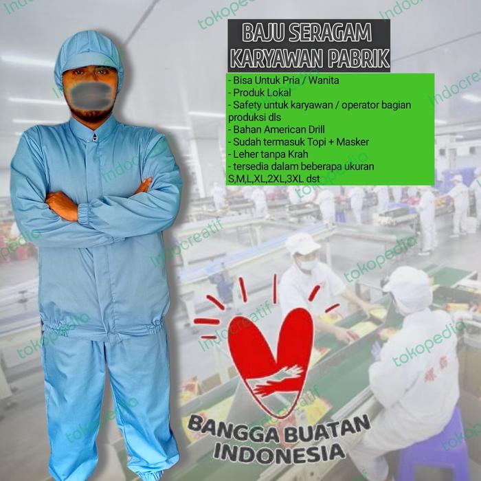 PROMO Baju Seragam Karyawan Pabrik Bagian Produksi Safety Industri Udang dll