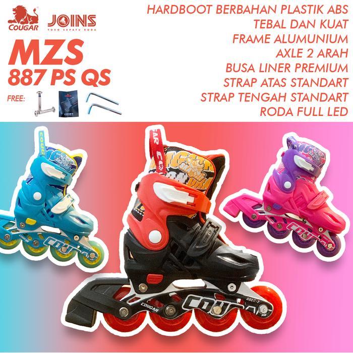 Sepatu Roda Anak Inline Skate Cougar Mzs887Ps Qs Set Blue