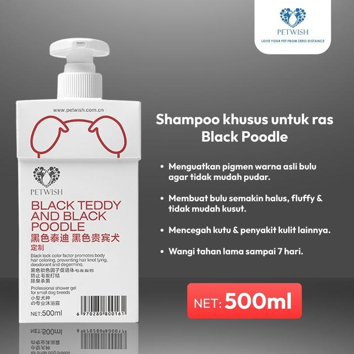 Petwish Shampo Anjing 500 ML - Black Teddy and Black Poodle - Dog Shampoo