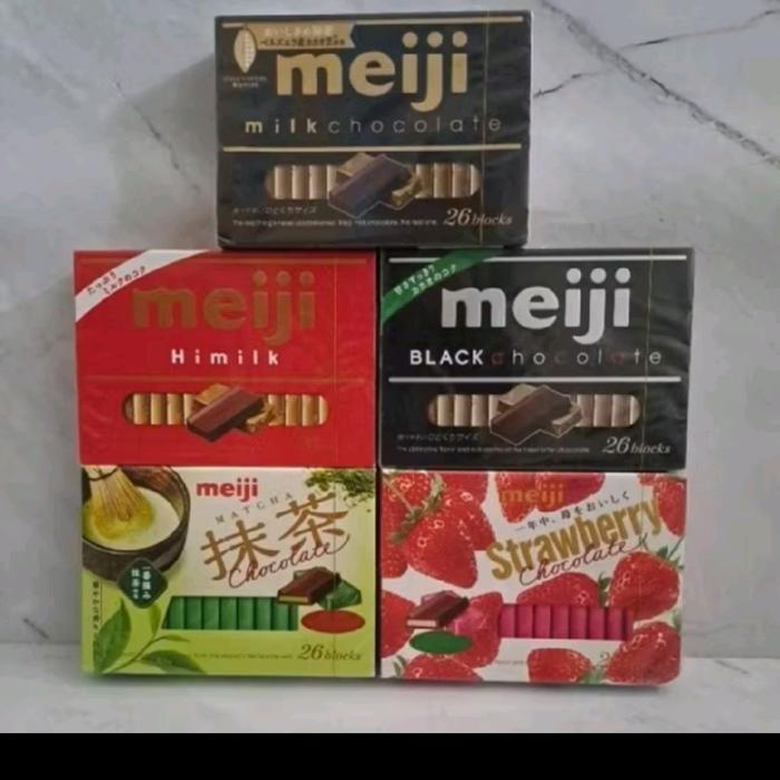 Meiji Milk Chocolate / Black Chocolate/ Himilk / Matcha / Strawberry Terpercaya