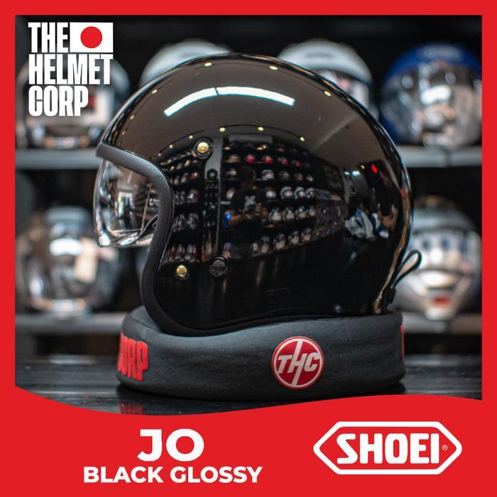 Shoei Jo Black Glossy Half Face Vintage Helmet Original Helm Motor Shoei Klasik