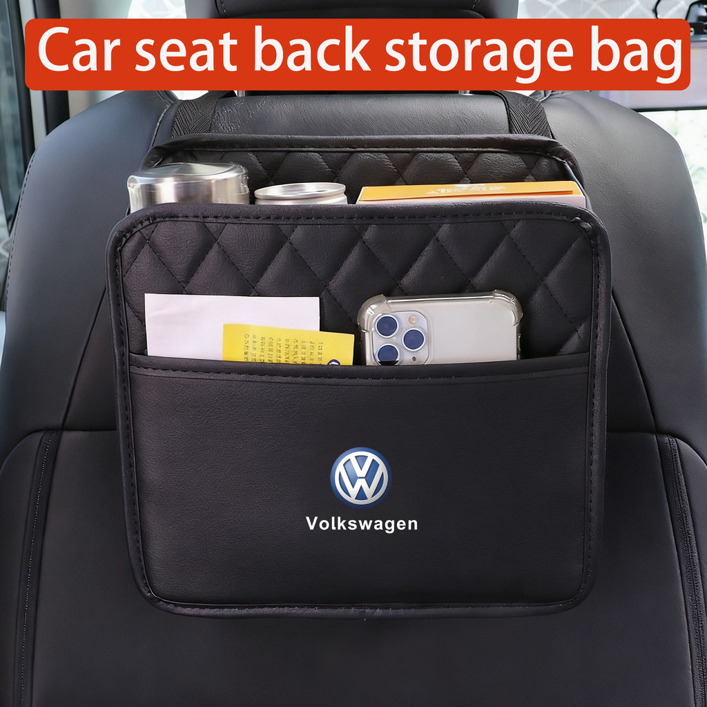 Car Seat Storage Bag Leather Garbage Bag for Volkswagen VW Polo Tiguan Golf 5 7 Jetta Beetle