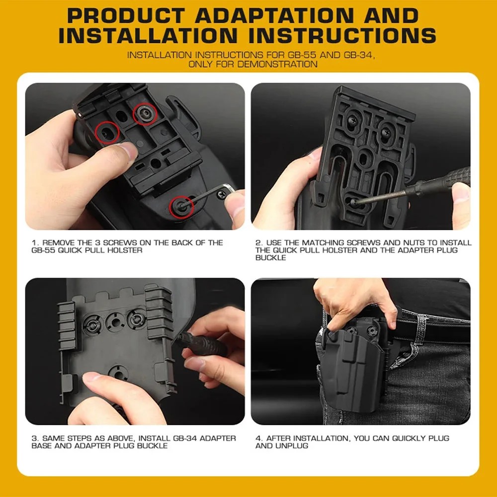 High Quality Tactical Drop Leg Band Strap Kydex Pistol Holster Adapter For Hunting Airsoft Glock