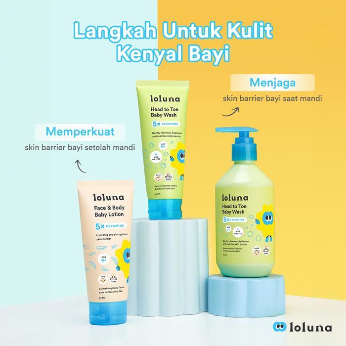 LOLUNA 5X CERAMIDE KRIM MUKA DAN BADAN BAYI DAN ANAK / KRIM UNTUK NEWBORN - 80ML