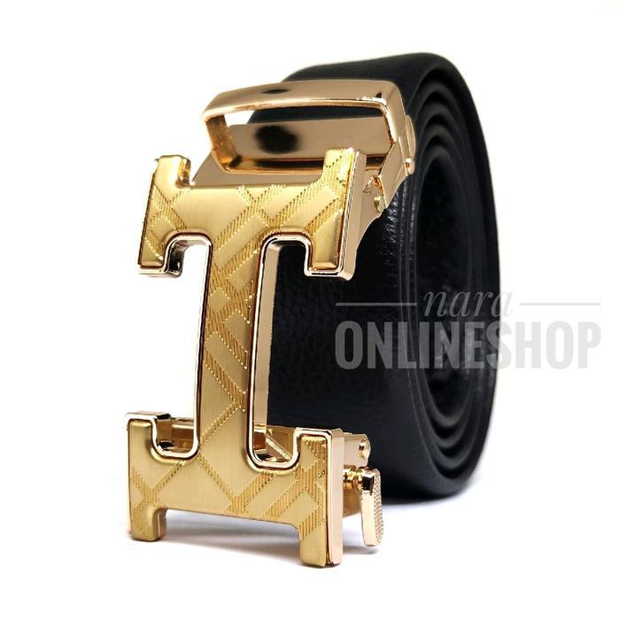 Gesper Ikat Pinggang Pria Model Rel Kremes Kuning Berry