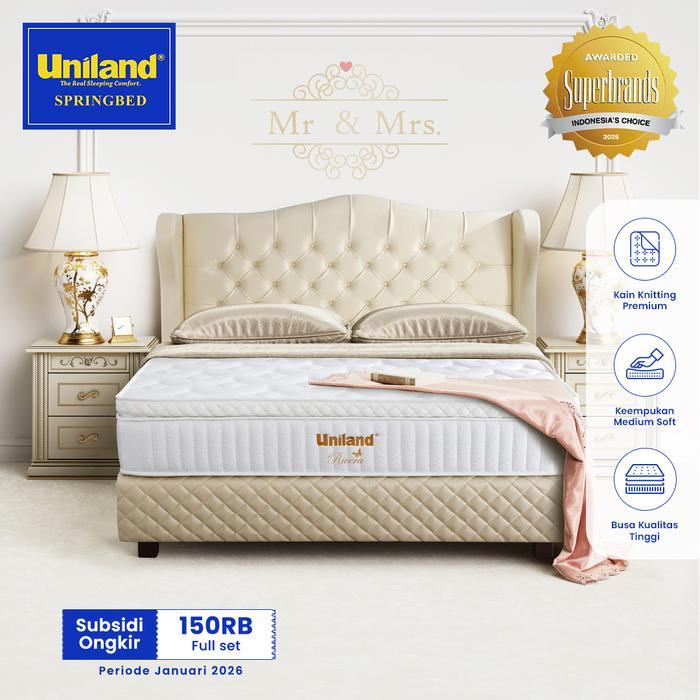 Uniland Springbed Rivera Pillowtop Tiffany Full Set Kasur Spring Bed - 90x200