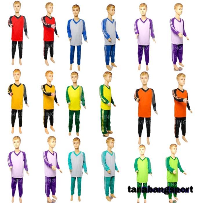 Seragam Olahraga Anak Sekolah TK/PAUD Laki Laki Perempuan Lengan panjang Sport Baju Celana