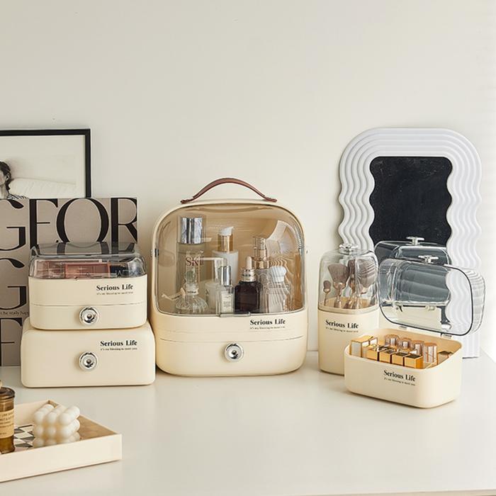 Inaso Rak Skincare Anti Debu Rak Makeup Serbaguna Rak Skincare Mini Aestetic Rak Penyimpanan