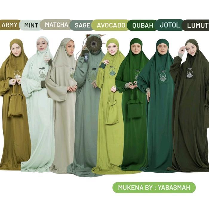 Yabasmah Mukena Manset Rayon Super Motif Polos Terbaru Hadromaut Terompah Dewasa Terusan Manset