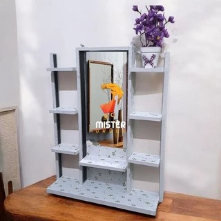 Rak Kosmetik Gantung 2 Tiang / Rak Hias Tolet Dinding