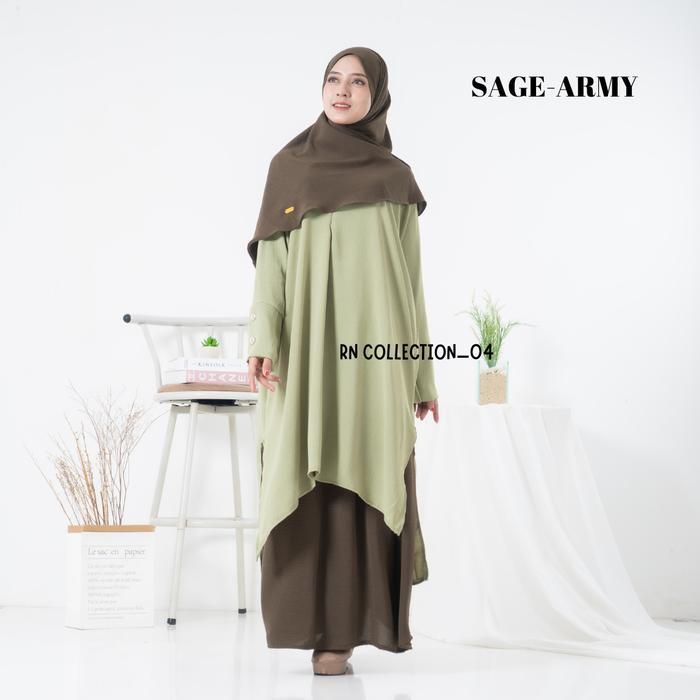 Shabira Set Tunik Kombinasi // Setelan Atasan Tunik+Rok Panjang +Hijab // Setelan Wanita Muslim