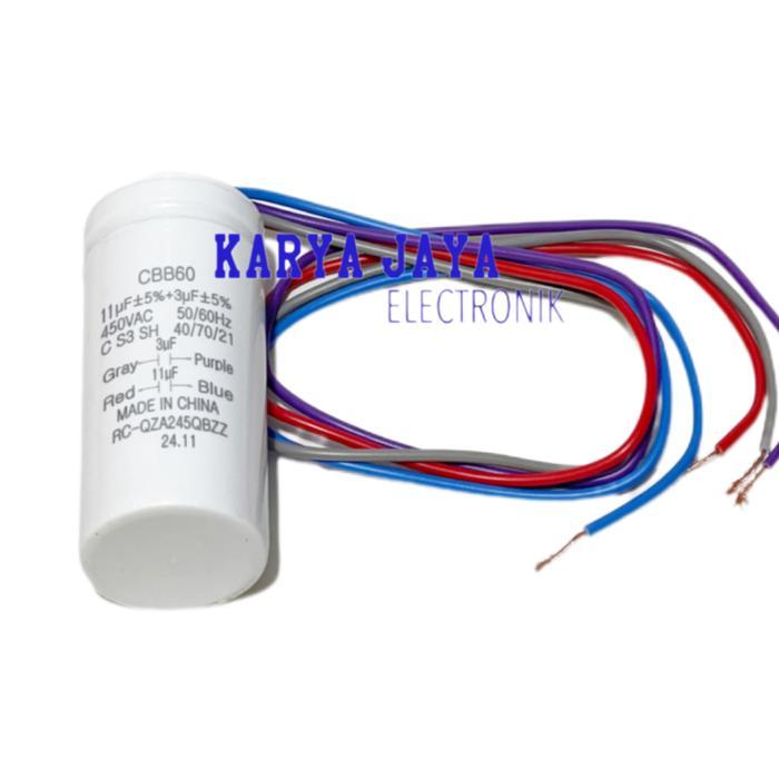 KAPASITOR MESIN CUCI SHARP 11+3 UF CAPASITOR MESIN CUCI SHARP ORIGINAL