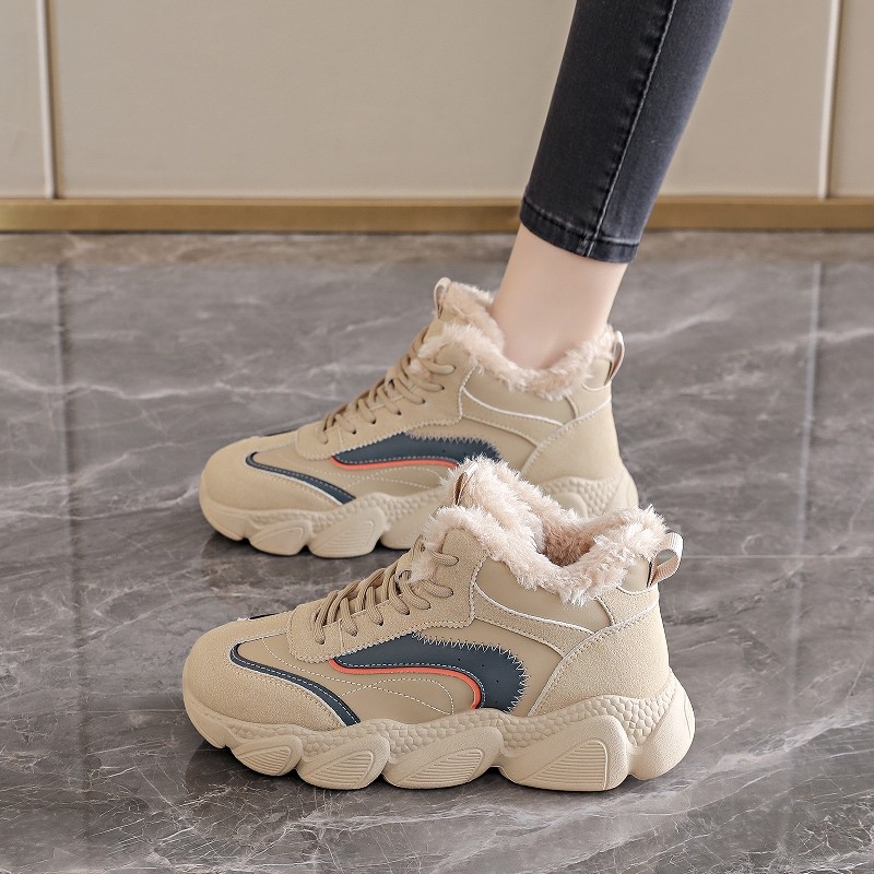 Winter Plush Lining Outdoor Casual Sports Shoes, Men's Casual Shoes, Hiking Shoes, Snow Men's Casual