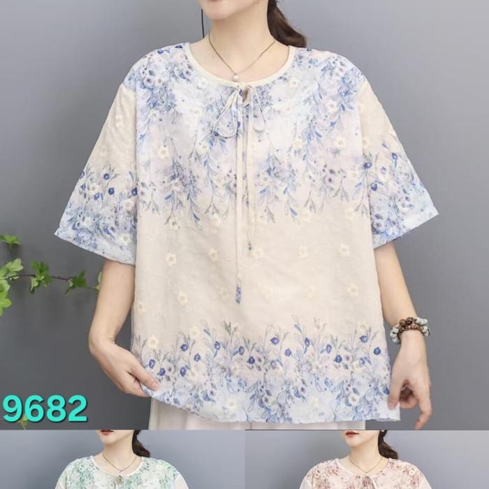 Blouse Katun Bordir Jumbo Motif Bunga