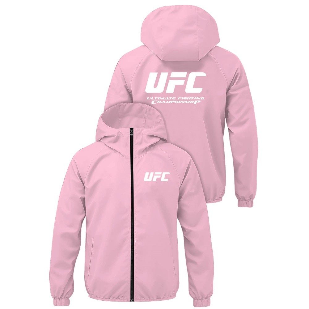 New UFC Windproof Zipper Jacket Outdoor Leisure Running Fitness Sunscreen Jacket UFC Printed Fashion