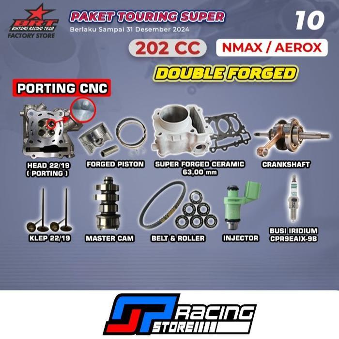 BRT Paket Touring 10 Nmax/Aerox Head Porting-Block Ceramic-Piston-Cam