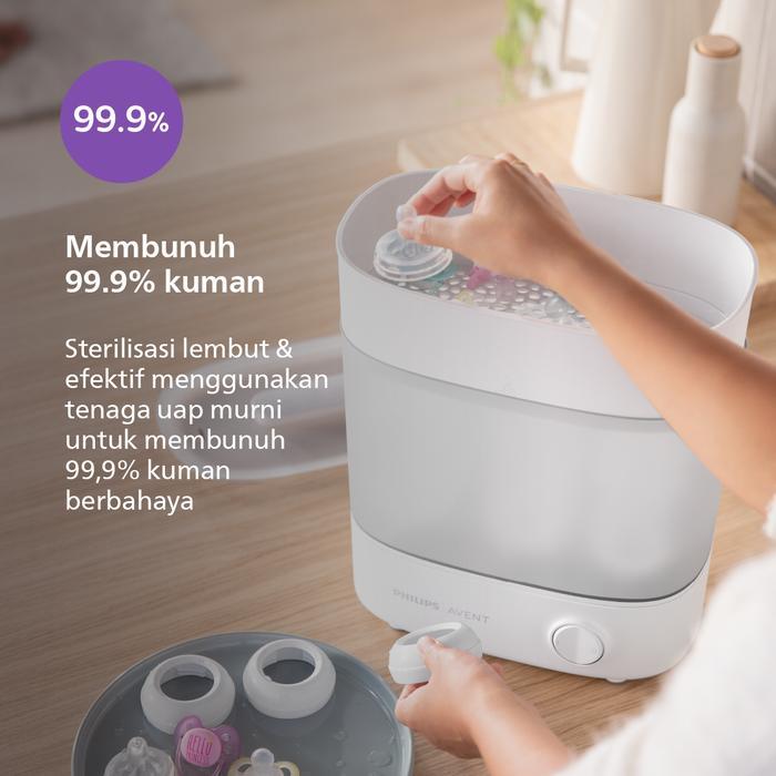 Philips Avent Sterilizer Alat Steril Botol Susu Bayi Terbukti Hilangkan 99,9% Kuman Scf291/00