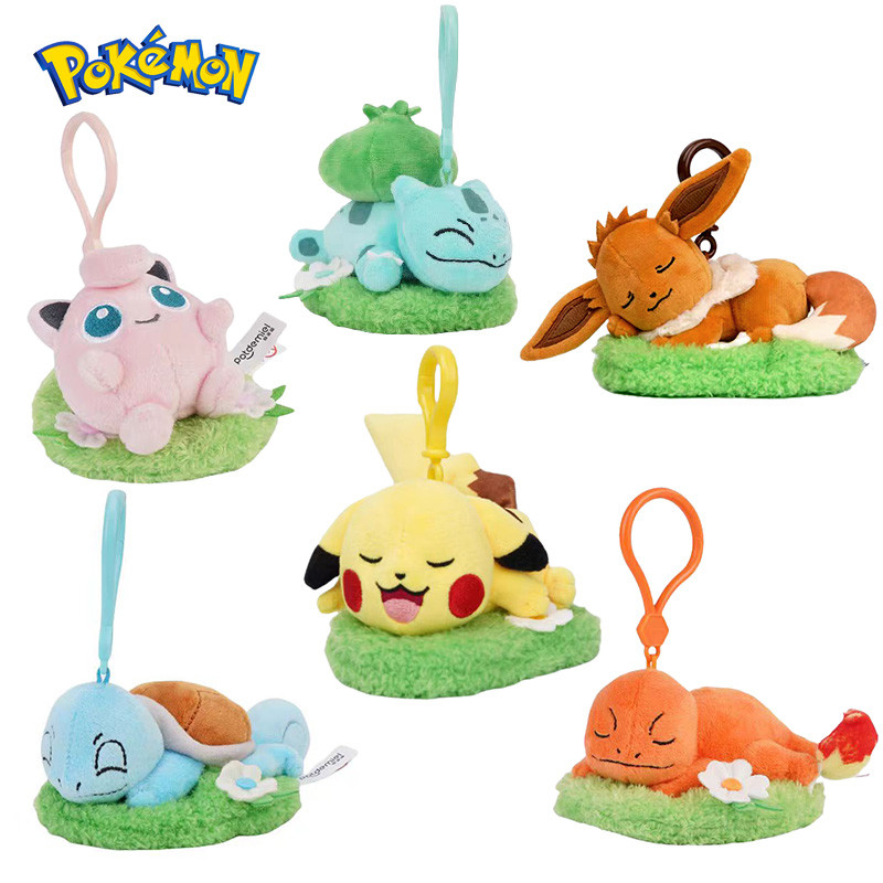Pokemon Snorlax Pikachu Eevee Jigglypuff Bulbasaur Keychain Cartoon & Cute Backpack Pendant