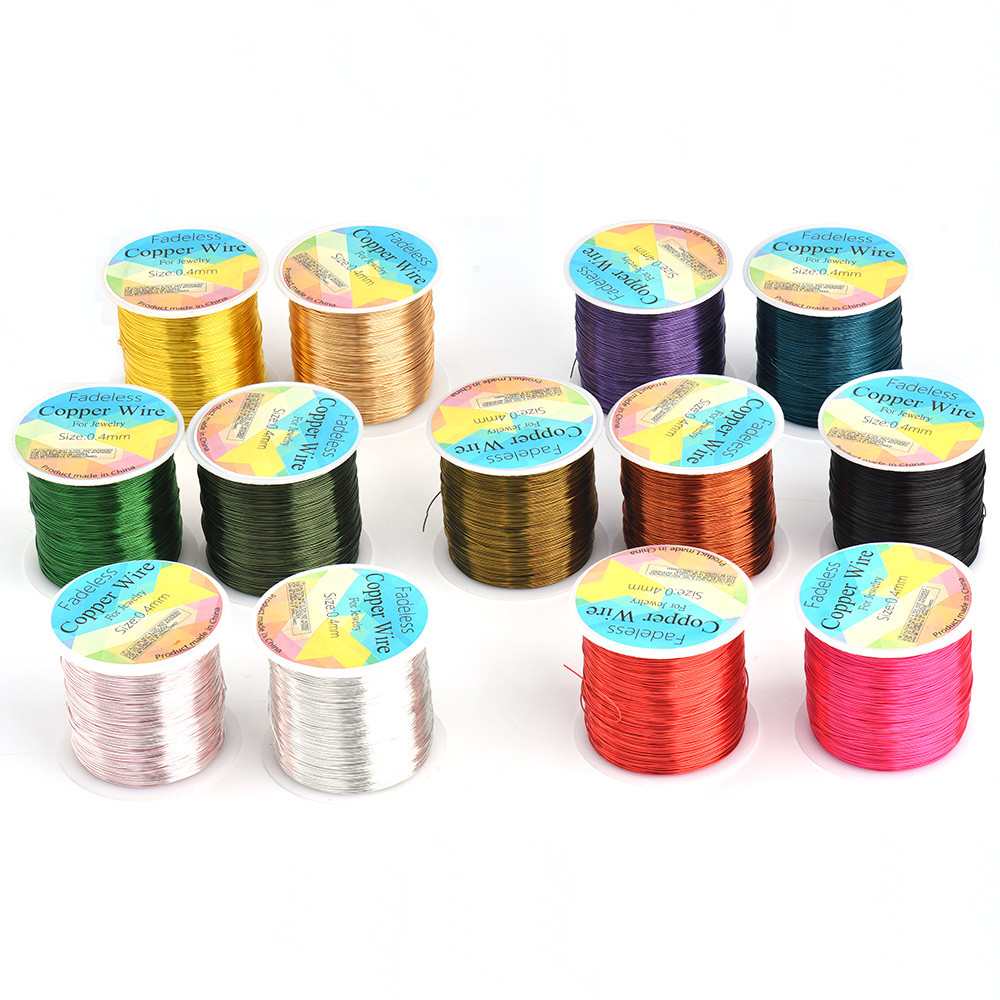 28 26 24Gauge Beading Floral Colored Jewelry Making Copper Craft Wire Soft Diy Metal Craft Art Wire