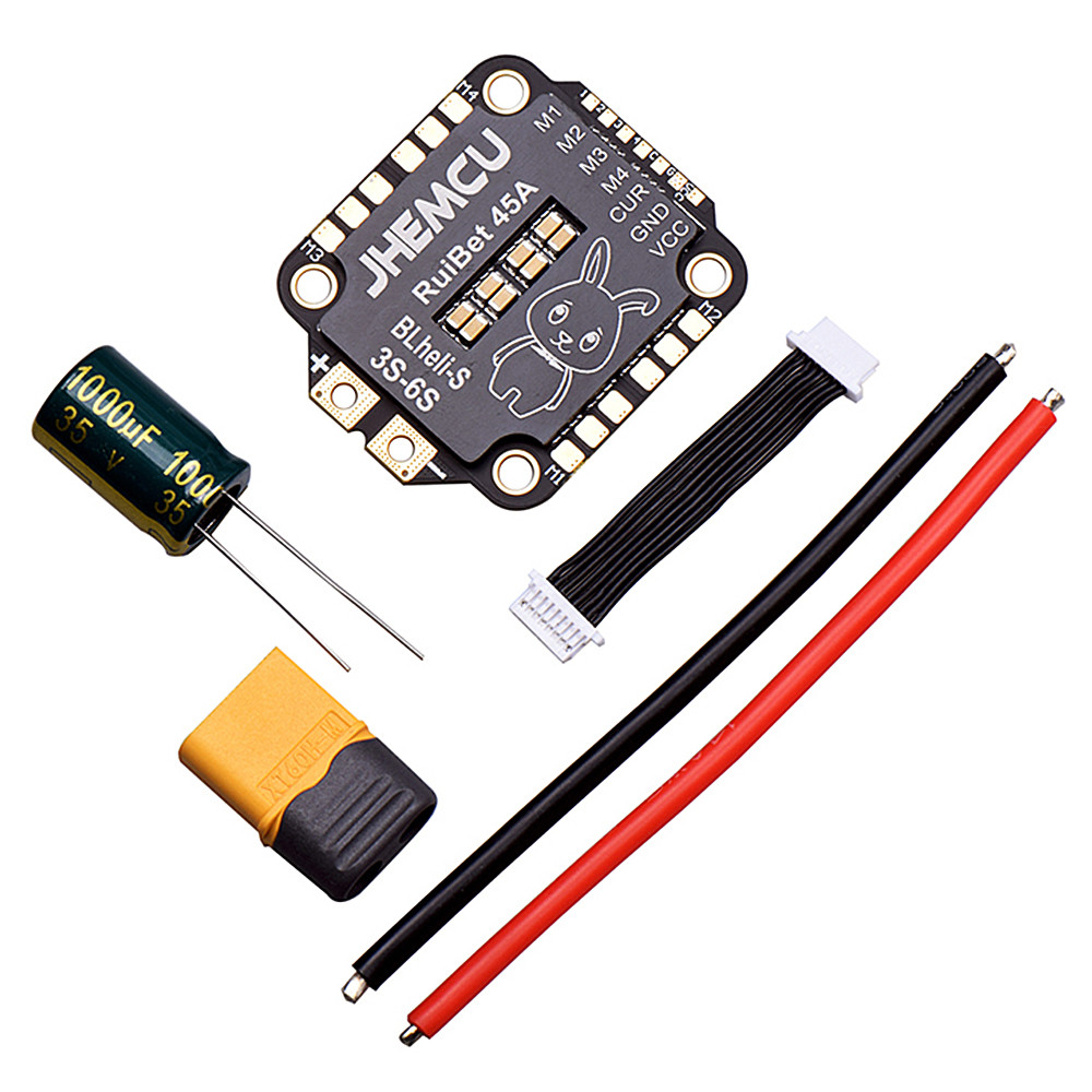 JHEMCU RUIBET 45A/ 55A ESC BLHELI_S DSHOT600 4IN1 BRUSHLESS ESC 3-6S 30.5X30.5 M4 FOR RC FPV