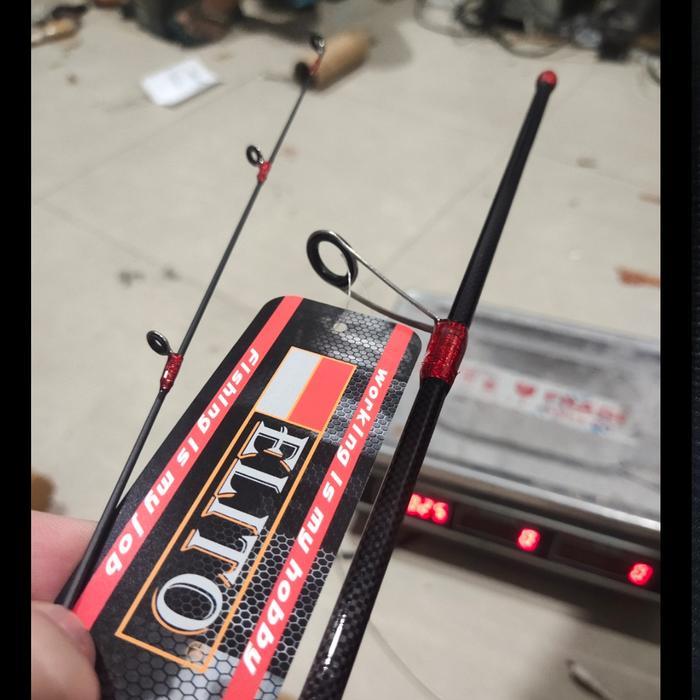 Joran Pancing Elito Bengkek 198 Atau 210 Solid Carbon Pabrikan Emperor
