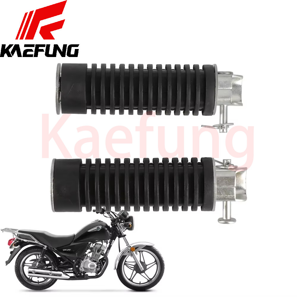 1Pair Rubber Rear Frame Passenger Footrest Foot Pegs Pedals Black For Honda Cg125 Unrsal Motorcycles